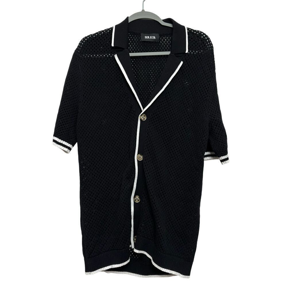 Ser.o.ya. men’s NWOT’s  Michael Crochet Cardigan shirt. Size L
